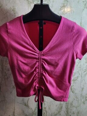 Wild Fable Bright Pink Vneck Top